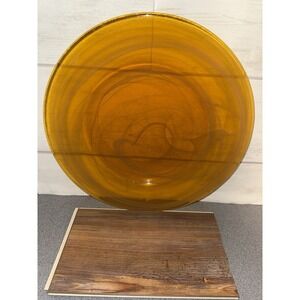 Mcm Sunflower Color Amber Swirl Art Glass Charger Plate 12.50"